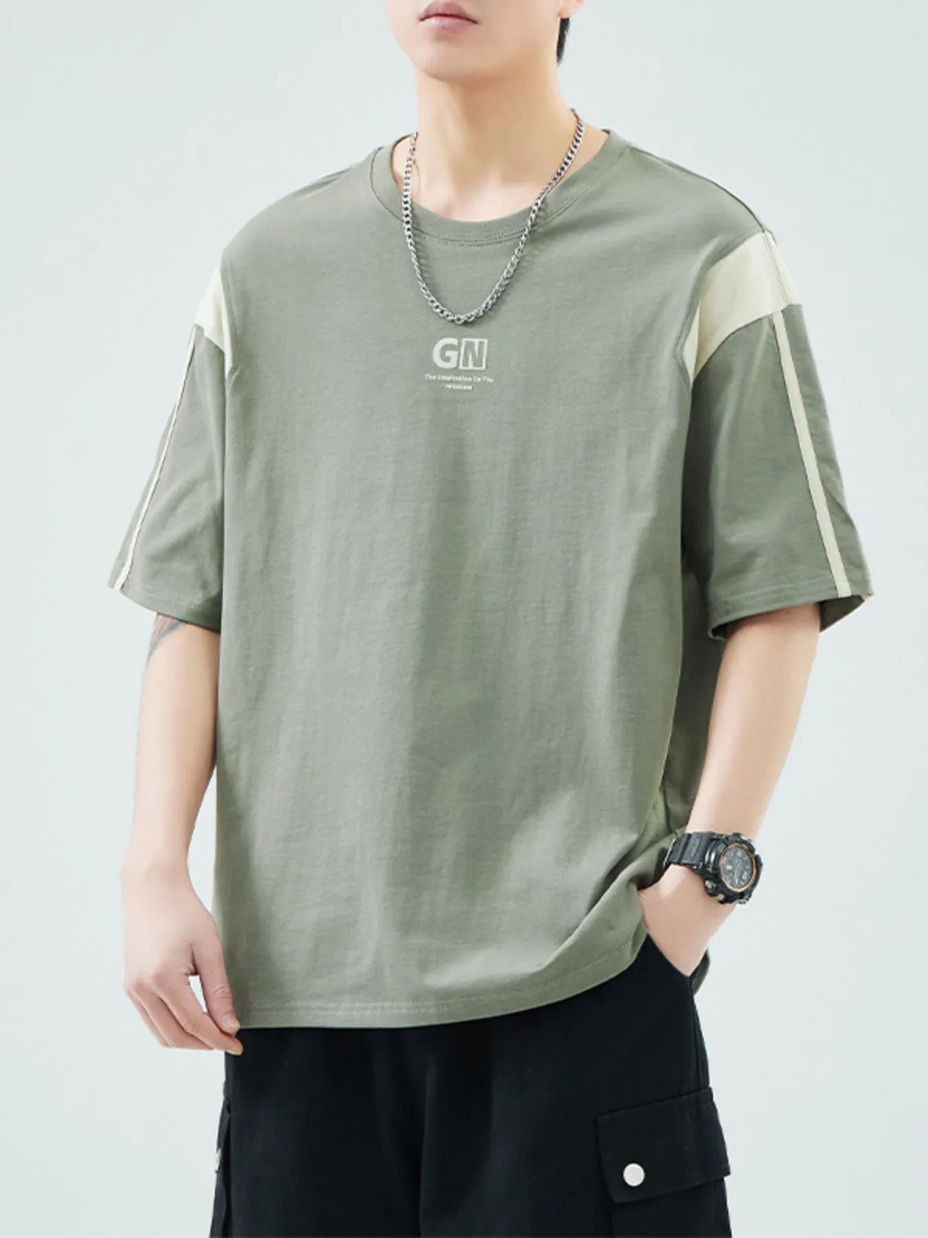 Men's Plus Size Round Neck Short Sleeve T-Shirt - Farnelli