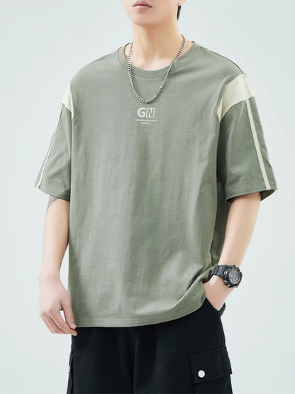 Men's Plus Size Round Neck Short Sleeve T-Shirt - Farnelli