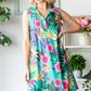 Heimish Full Size Floral Johnny Collar Sleeveless Dress Plus Size - Farnelli