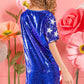 BiBi American Flag Theme Usa Print Sequin Dress - Farnelli