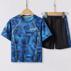 Children's Geometric Print Quick Dry Sport Set - Dark Blue