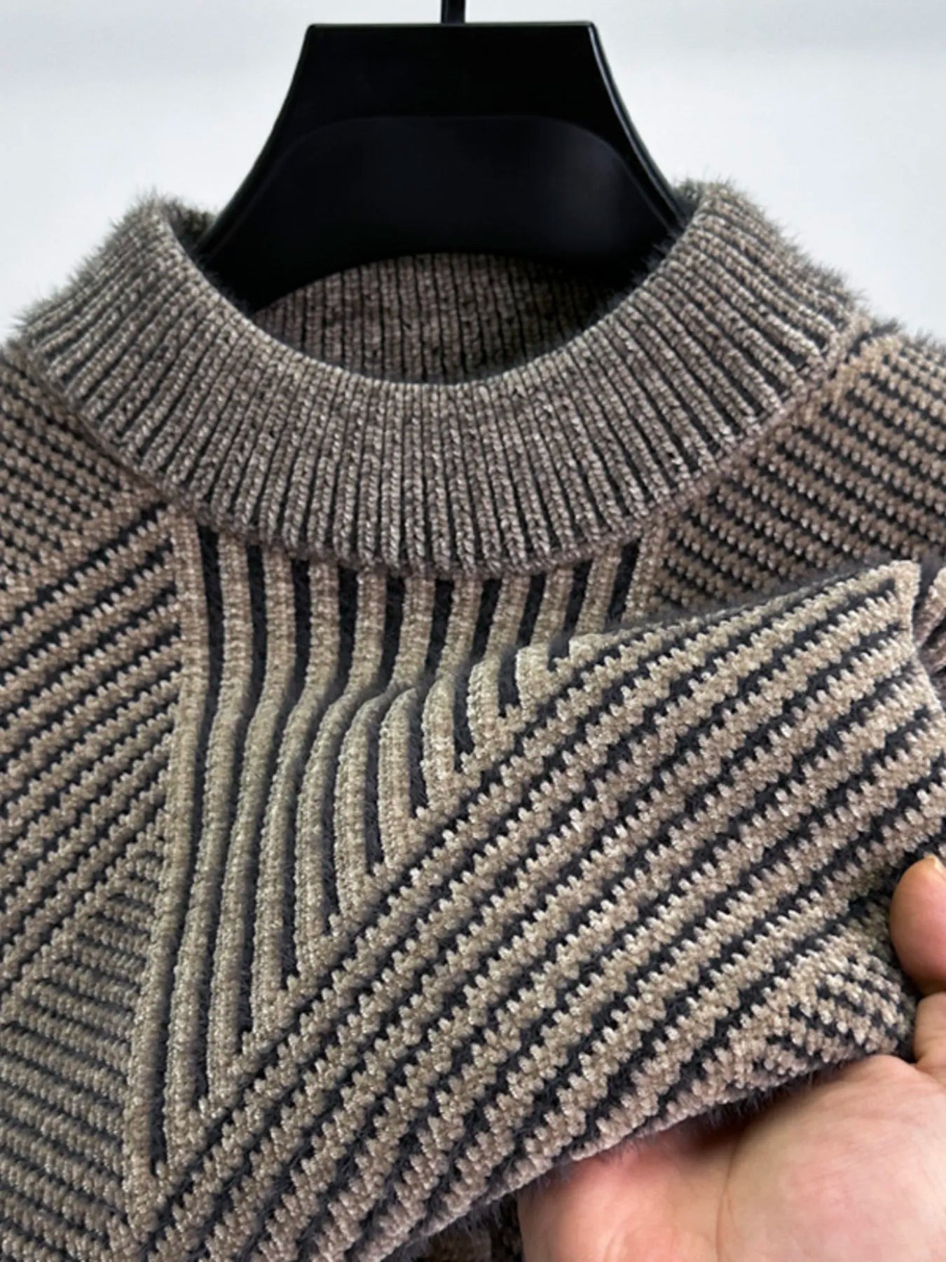 Men's Ribbed Knit Long Sleeve Sweater - Farnelli
