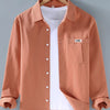 Men's Plus Size Button Up Long Sleeve Shirt - Orange