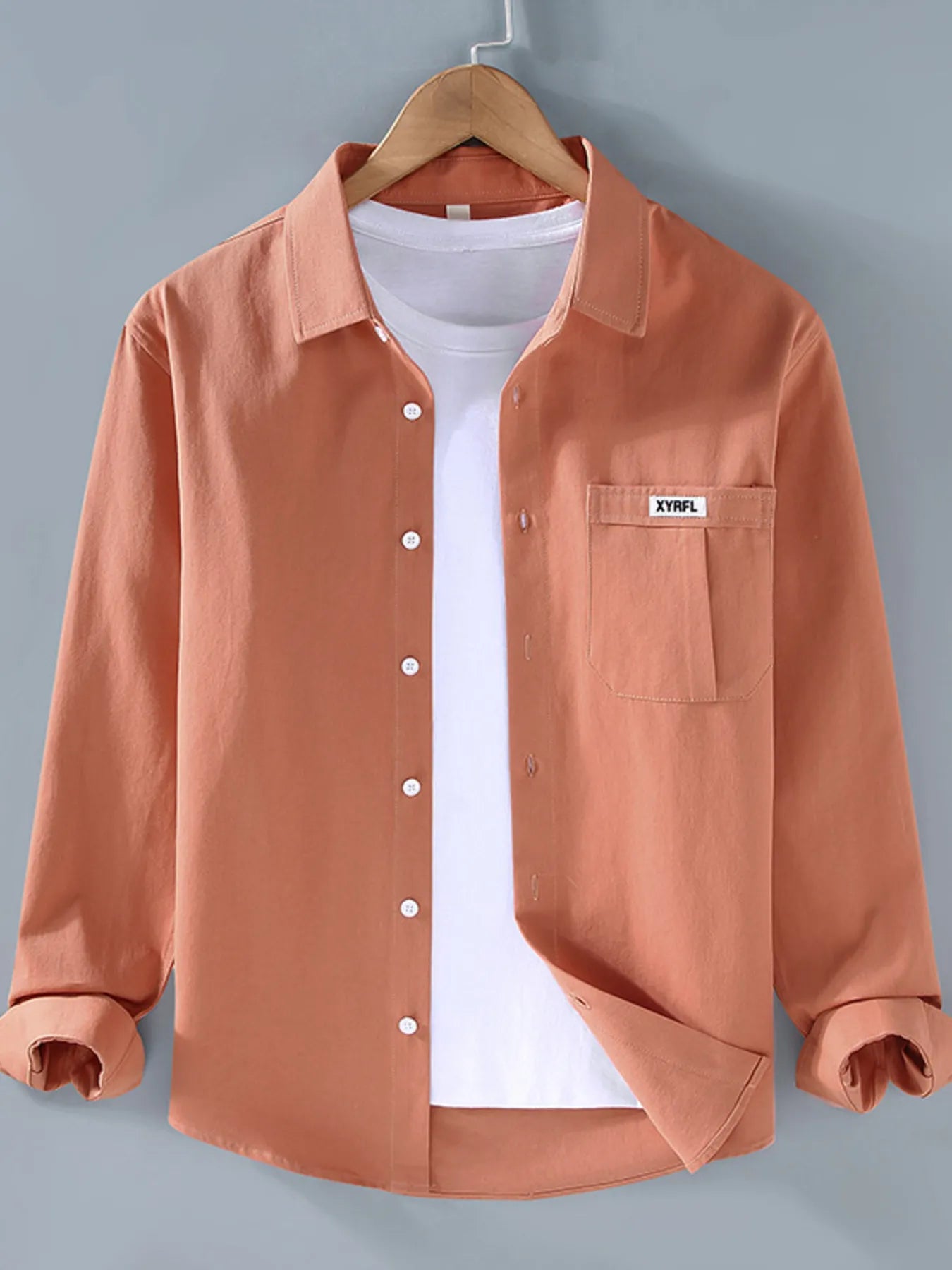 Men's Plus Size Button Up Long Sleeve Shirt - Farnelli