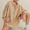 Aemi + Co Slit Half Snap Oversize Hoodie - OAT