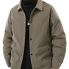 Men's Plus Size Snap Down Long Sleeve Jacket - Brown