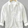 Men's Plus Size Button Up Long Sleeve Shirt - White
