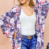 And The Why Floral Print Dolman Sleeve Kimono Cardigan - NAVY