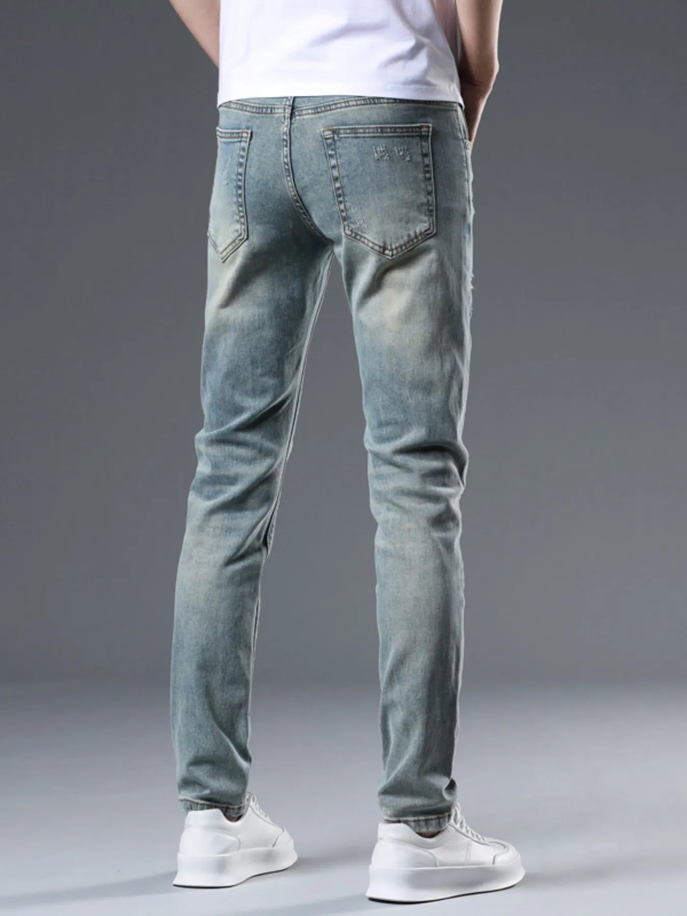 Men's Distressed Slim Fit Jeans - Farnelli