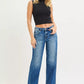 RISEN Full Size Slouchy Baggy Jeans Pocket Side Seam Detail Plus Size - Farnelli