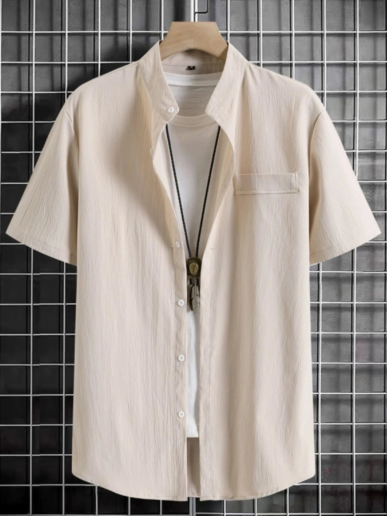 Men's Button Up Short Sleeve Shirt - Farnelli