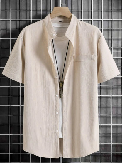Men's Button Up Short Sleeve Shirt - Farnelli
