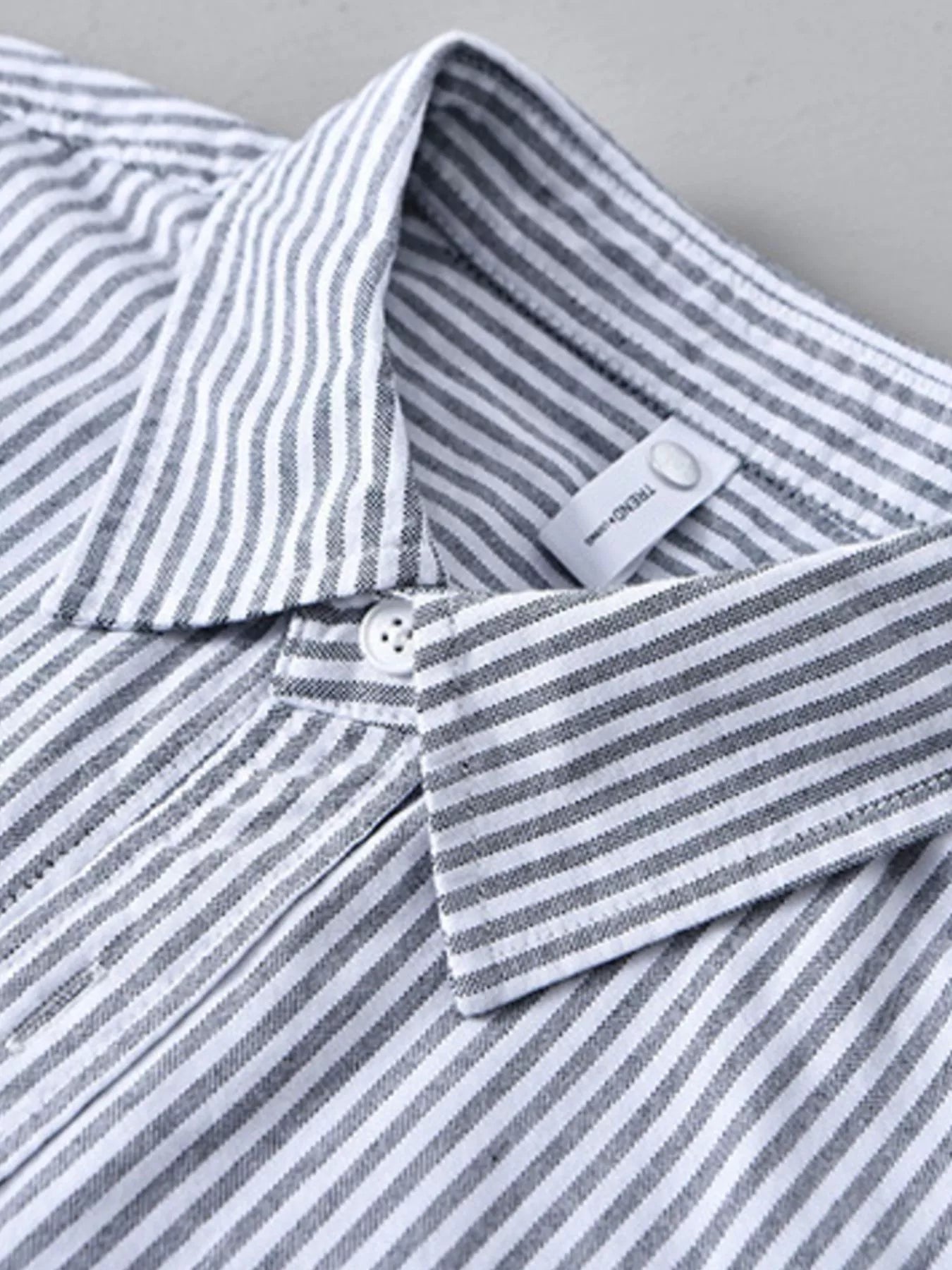 Men's Plus Size Striped Casual Long Sleeve Shirt - Farnelli