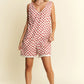 Jade By Jane Plus Size Back Tie Sleeveless Plaid Romper with Pockets - Farnelli
