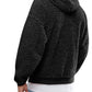 Men's Full Size Drawstring Sherpa Fleece Long Sleeve Hoodie Plus Size - Farnelli