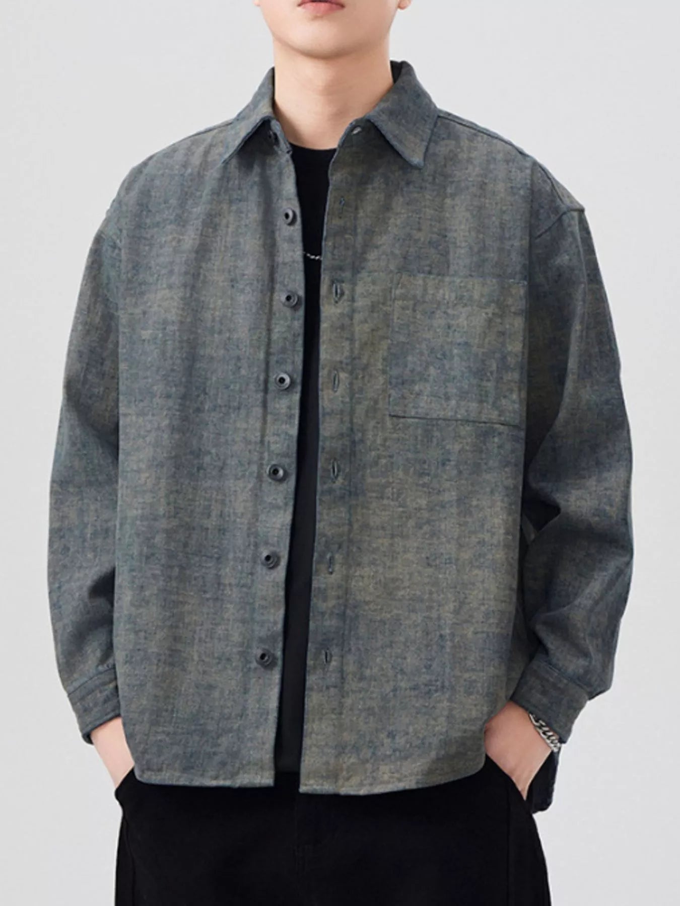 Men's Plus Size Button Up Long Sleeve Shirt - Farnelli