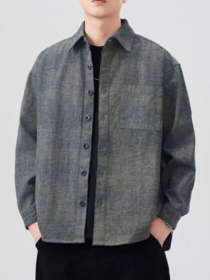 Men's Plus Size Button Up Long Sleeve Shirt - Farnelli