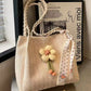 Floral Decor Woven Straw Tote Bag - Farnelli