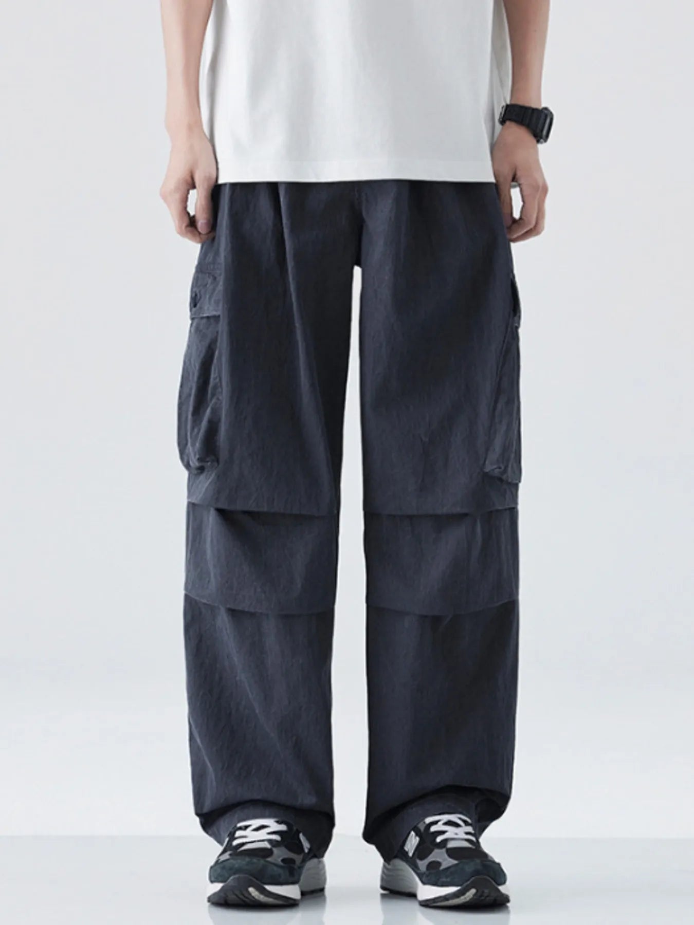 Men's Drawstring Wide Leg Cargo Pants - Farnelli