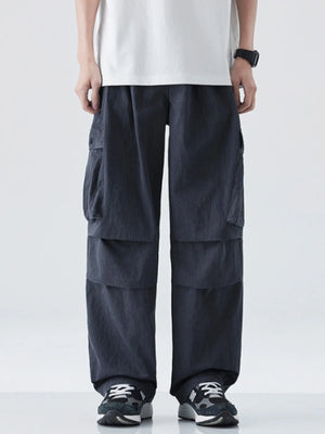 Men's Drawstring Wide Leg Cargo Pants - Farnelli