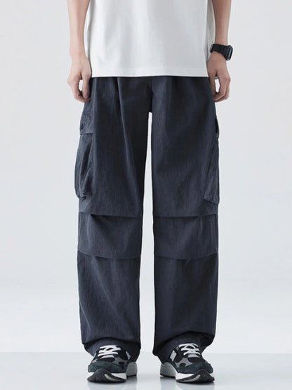 Men's Drawstring Wide Leg Cargo Pants - Farnelli