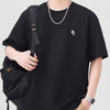 Men's Plus Size Round Neck Short Sleeve T-Shirt - Black