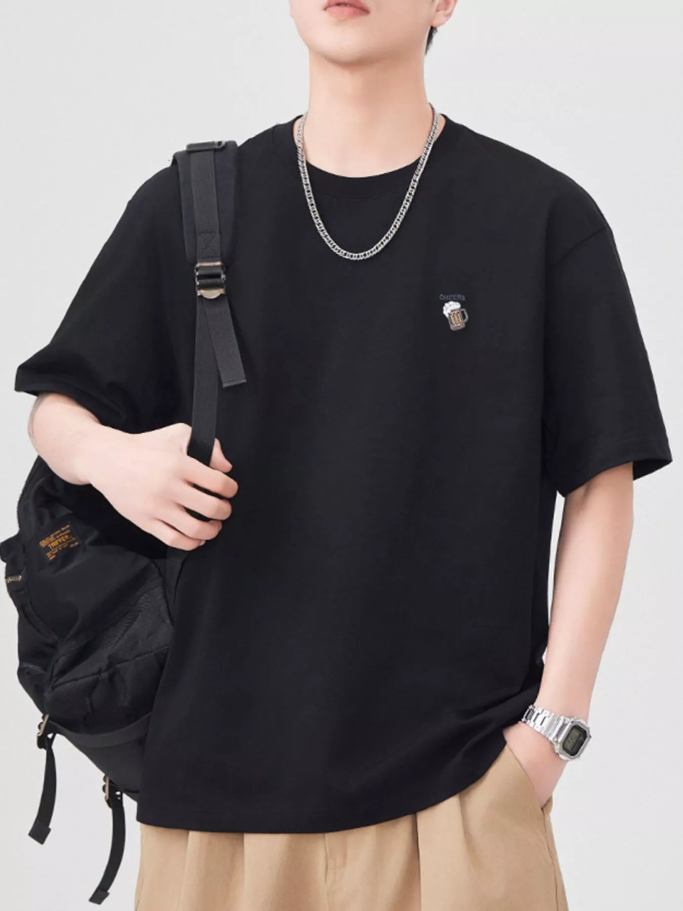 Men's Plus Size Round Neck Short Sleeve T-Shirt - Farnelli