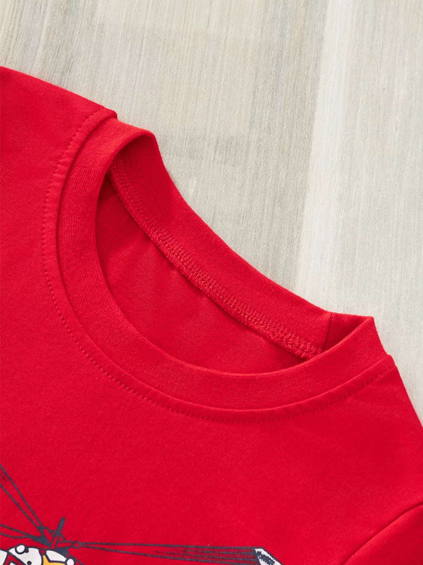 Children's Fire Truck & Helicopter Graphic Short Sleeve T-Shirt - Farnelli