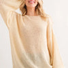 And The Why Sequined Light Weight Pullover Sweater - CREAM