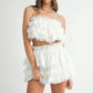 MABLE Ruffle Layered Crop Top and Mini Skirt Set - Farnelli