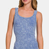 Zenana Ribbed Scoop Neck Tank - Light Indigo