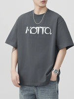 Men's Plus Size Letter Round Neck Half Sleeve T-Shirt - Farnelli