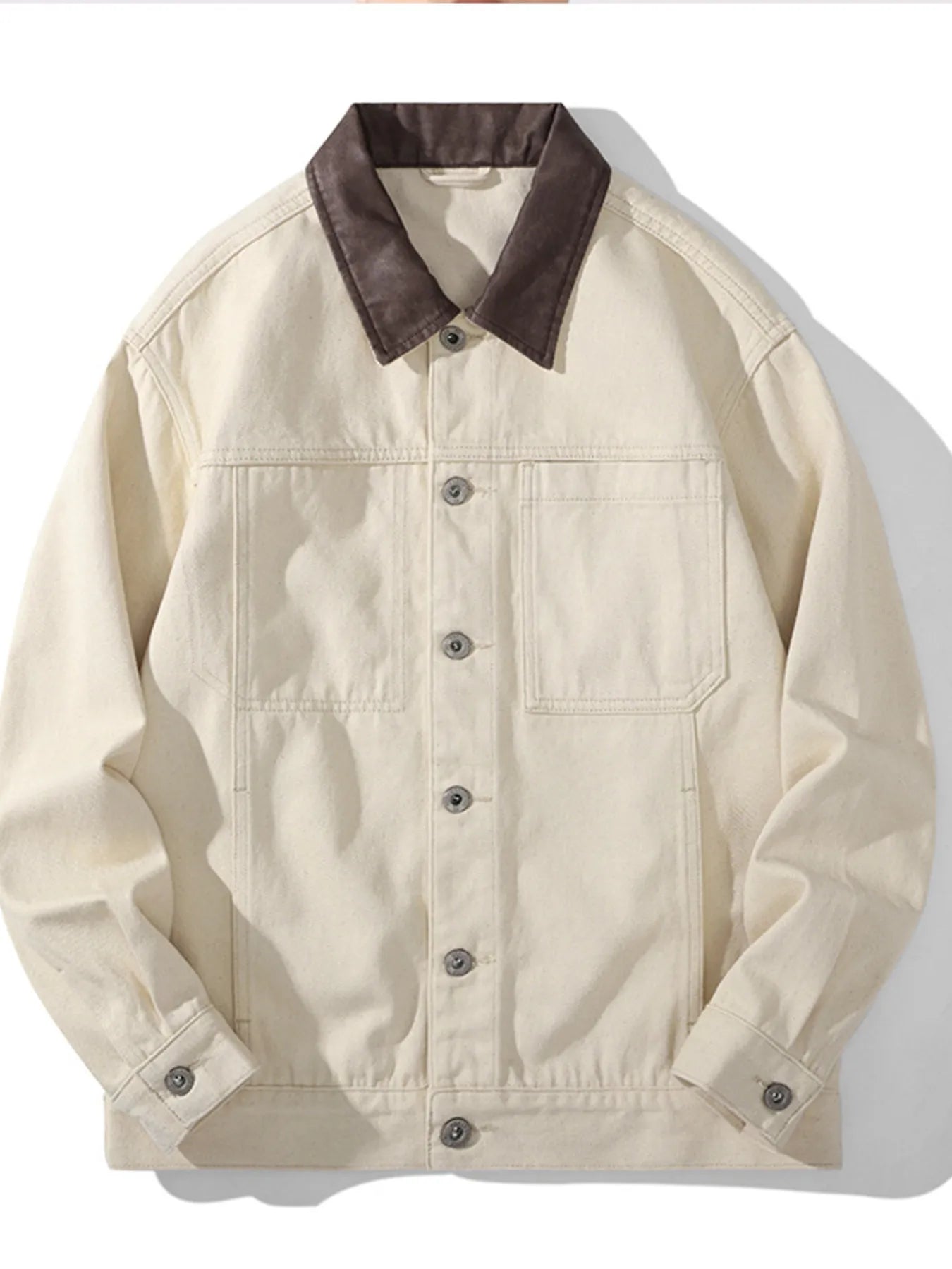 Men's Plus Size Two-Tone Collar Casual Jacket - Farnelli