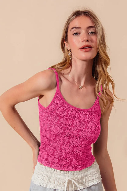 SO ME Two Tone Floral Seamless Tank Top - Farnelli