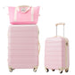 HouseOfZazla 2-piece lightweight hardshell luggage set with TSA locks in black, white, or pink