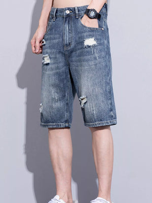 Men's Distressed Denim Shorts - Farnelli