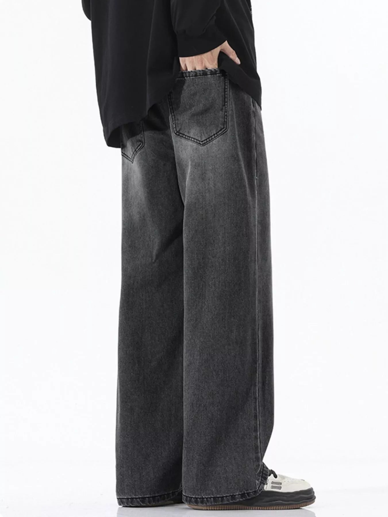 Men's Full Size Wide-Leg Relaxed Fit Jeans Plus Size - Farnelli