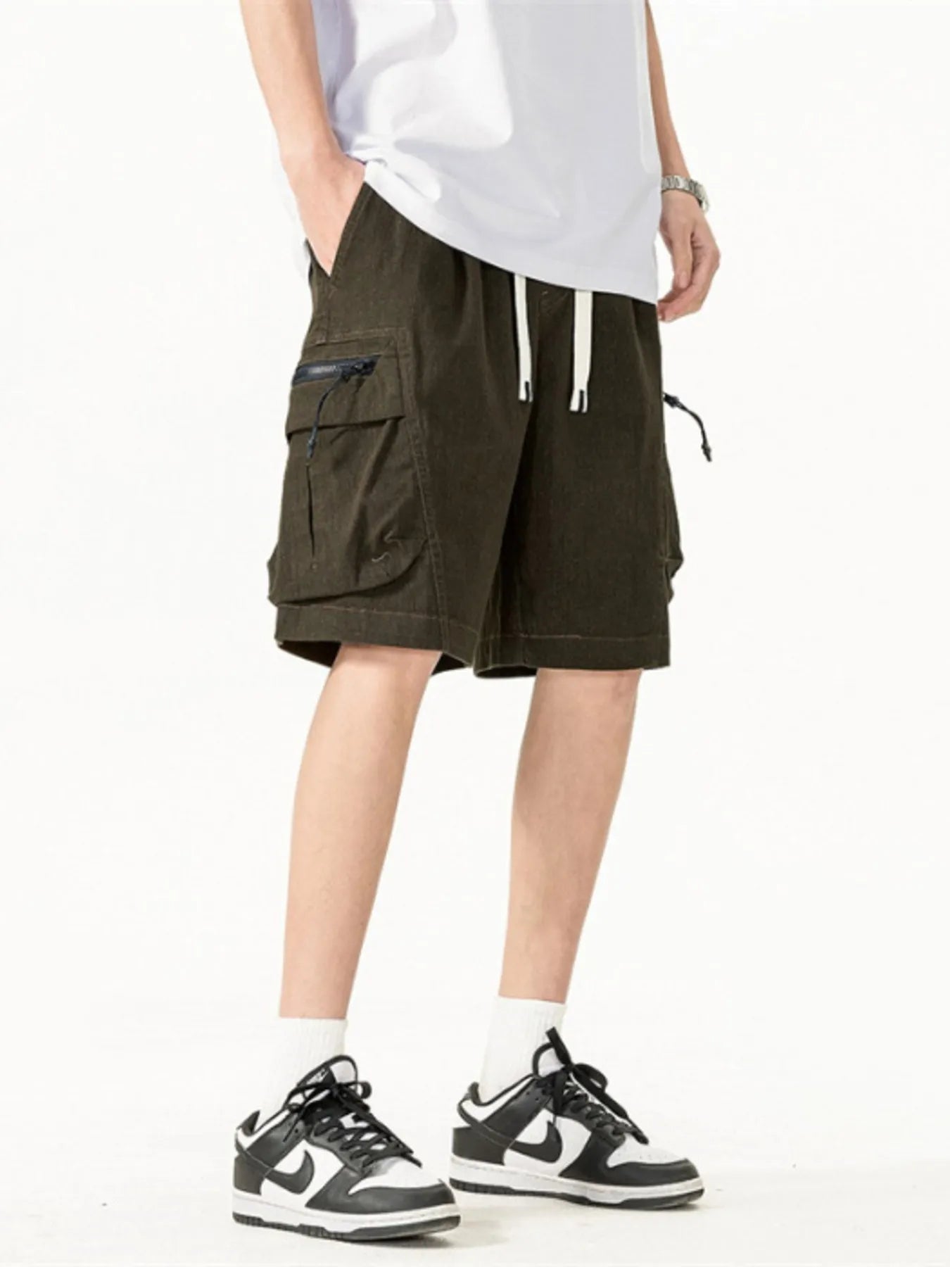 Men's Plus Size Drawstring Cargo Shorts - Farnelli