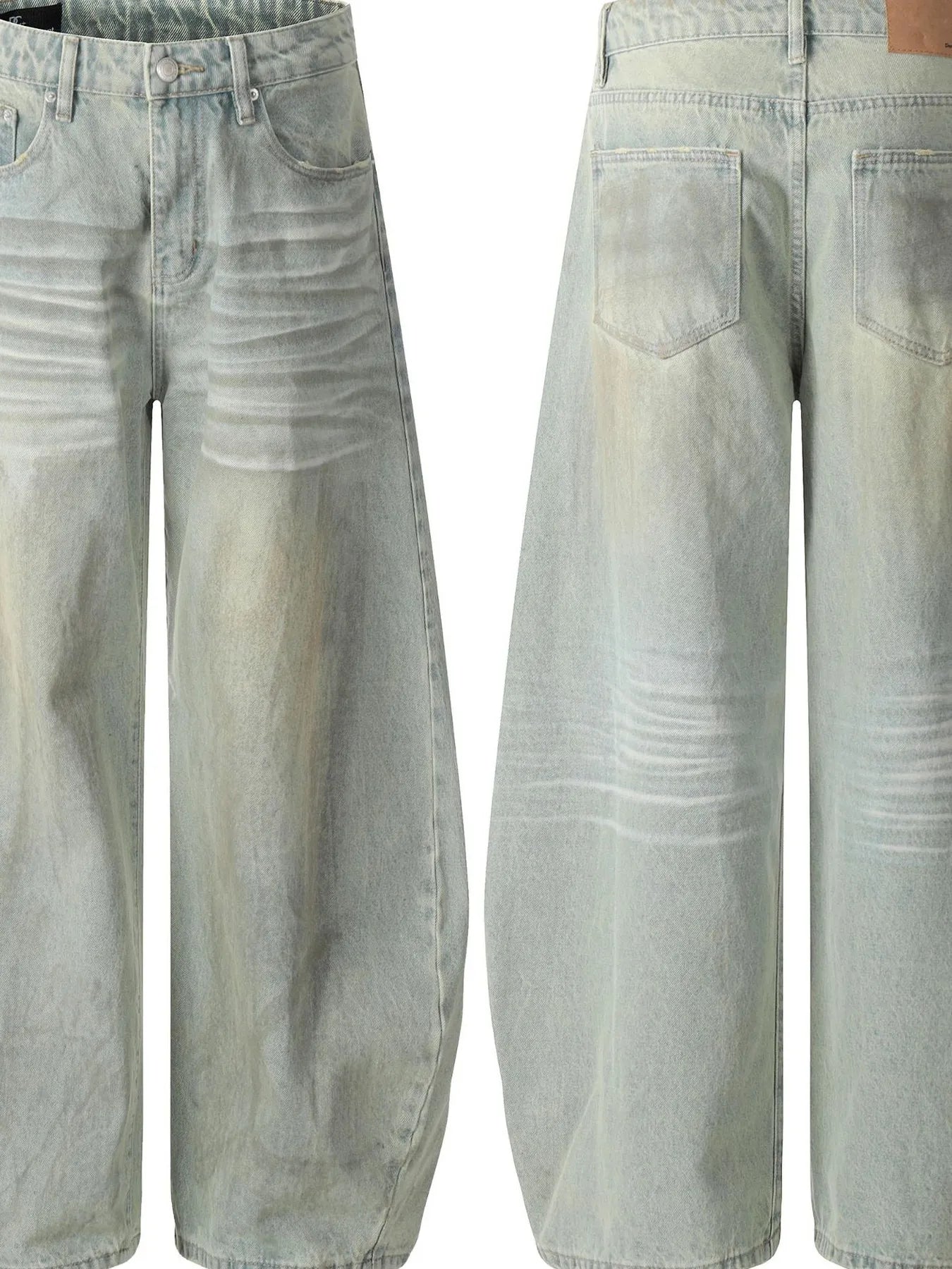 Men's Vintage Washed Wide Leg Jeans - Farnelli