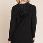 BOMBOM Contrast Drawstring Drop Shoulder Knit Hoodie - Farnelli