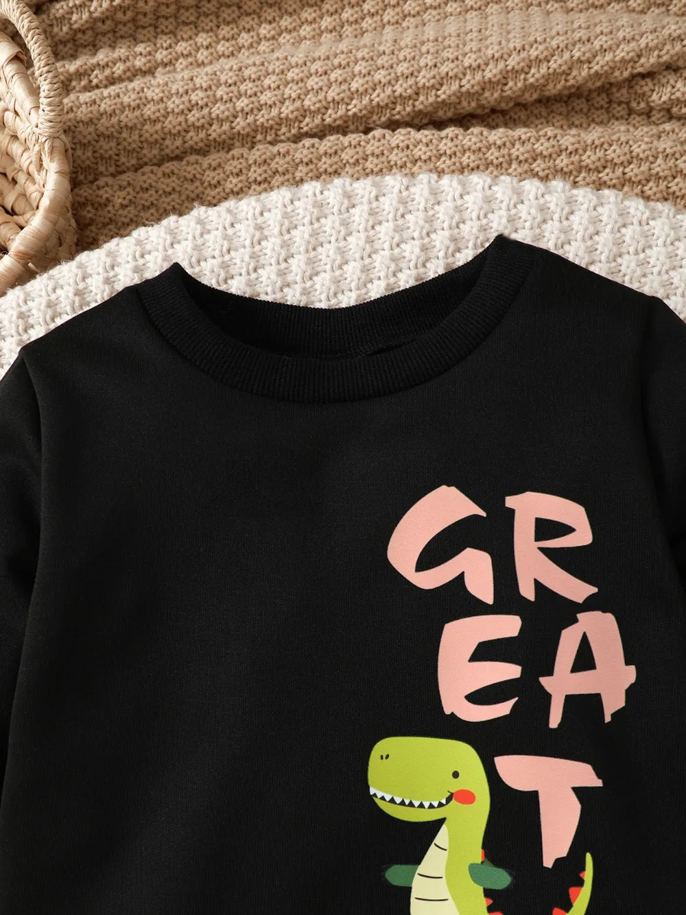 Children's Dinosaur Graphic Sweatshirt and Pants Set - Farnelli