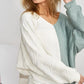 BiBi Twist Front Contrast Cable Knit Top - Farnelli