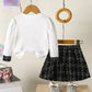 Children's Plaid Heart Top and Skirt Set - Farnelli