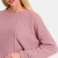 Zenana Asymmetric Hem Drop Shoulder Sweater - Farnelli