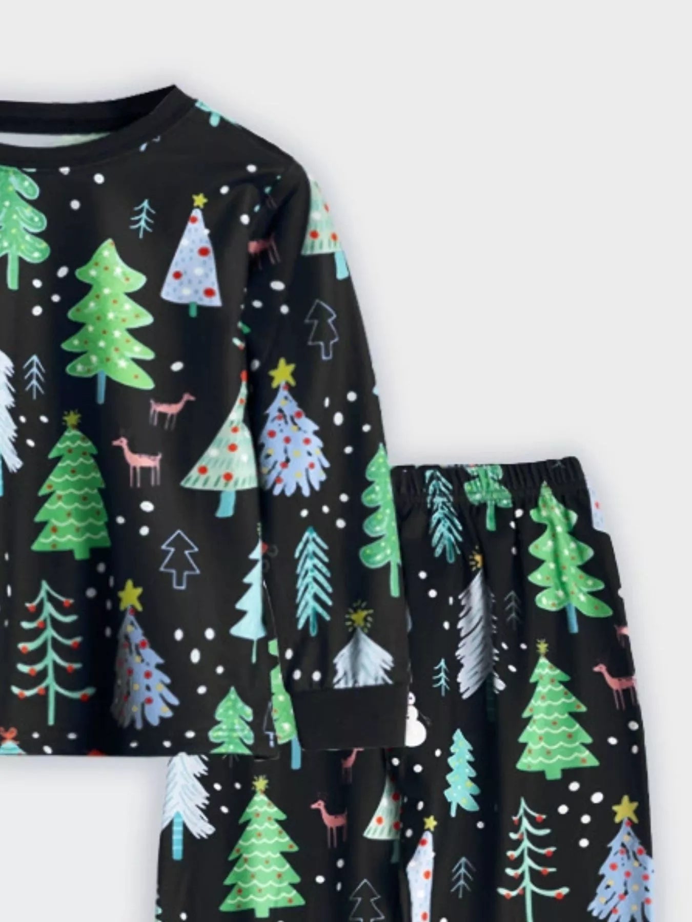 Children's Christmas Tree Print Pajama Set - Farnelli