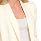 Zenana Woven 3/4 Ruched Sleeve Open Front Classic Blazer - Farnelli