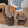 Cozy Fur-Lined Winter Platform Boots - Coffee Brown