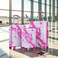 HouseOfZazla 3-piece pink spinner wheel luggage set with telescopic handles and hard cases