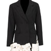 Ruffle Hem Double-Breasted Blazer Dress - Black