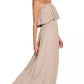 Zenana Woven Crinkle Strapless Maxi Dress - Farnelli